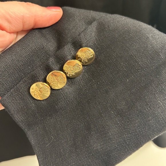 Lauren Ralph Lauren Linen Monte Carlo Crested Old Money Blazer  Size  12 - Picture 14 of 15